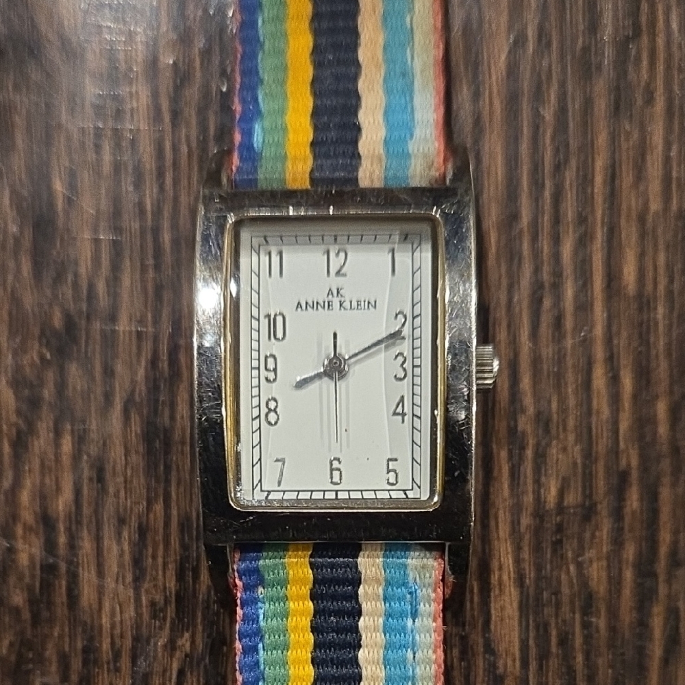 Anne Klein Multicolor Striped Watch